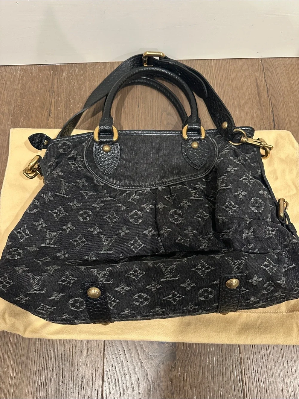 Louis Vuitton Black Denim Neo Cabby